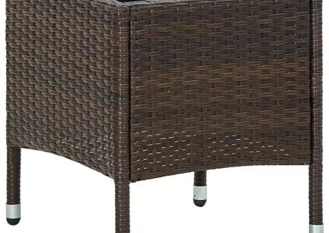 Masă de grădină, maro, 40x40x45 cm, poliratan - 1/5