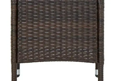 Masă de grădină, maro, 40x40x45 cm, poliratan - 3/5