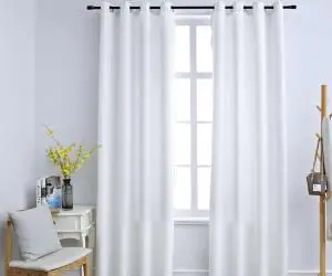 vidaXL Draperii opace cu inele metalice, 2 buc., alb, 140 x 175 cm