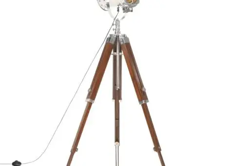 Lampă de podea trepied, 165 cm, lemn masiv de mango - 1/5