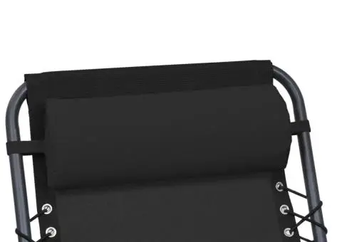 Tetieră pentru șezlong, negru, 40 x 7,5 x 15 cm, textilenă - 4/5
