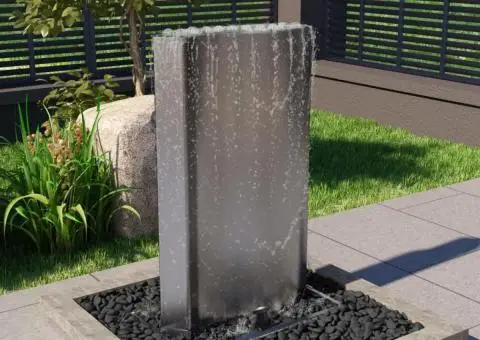 Fântână de grădină, argintiu, 60,2x37x122,1 cm, oțel inoxidabil - 1/5