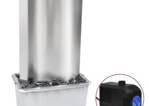 Fântână de grădină, argintiu, 60,2x37x122,1 cm, oțel inoxidabil - 2/5