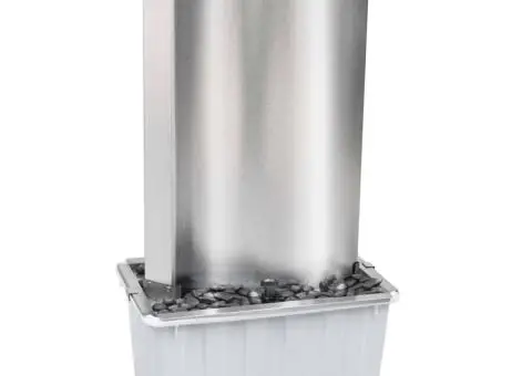 Fântână de grădină, argintiu, 60,2x37x122,1 cm, oțel inoxidabil - 3/5