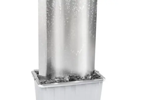 Fântână de grădină, argintiu, 60,2x37x122,1 cm, oțel inoxidabil - 4/5