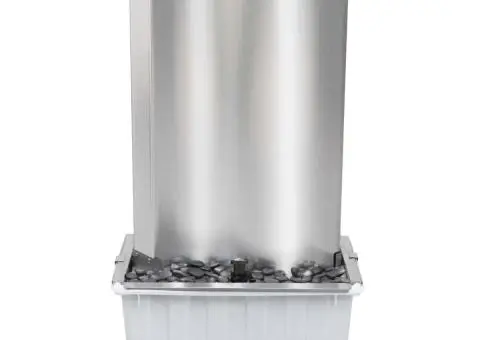 Fântână de grădină, argintiu, 60,2x37x122,1 cm, oțel inoxidabil - 5/5