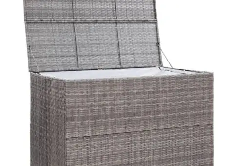 Ladă de depozitare de grădină, gri, 150x100x100 cm, poliratan - 4/5