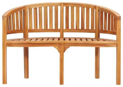 Bancă în formă de banană, 120 cm, lemn masiv de tec - 4/5