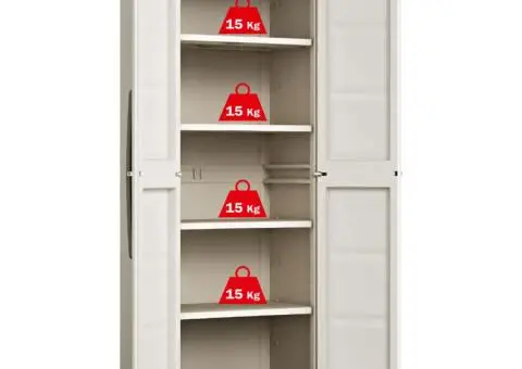 Keter Dulap de depozitare cu rafturi Excellence, bej și taupe, 182 cm - 3/5