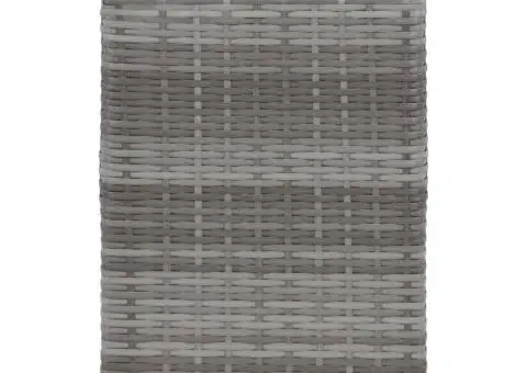 Masă laterală cu blat de sticlă, gri, 35x35x52 cm, poliratan - 2/5