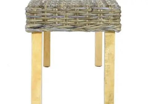 Bancă, natural, 110 cm, ratan kubu & lemn masiv de mahon - 3/5