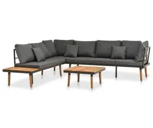 vidaXL Set mobilier de grădină cu perne, 4 piese, lemn masiv de acacia