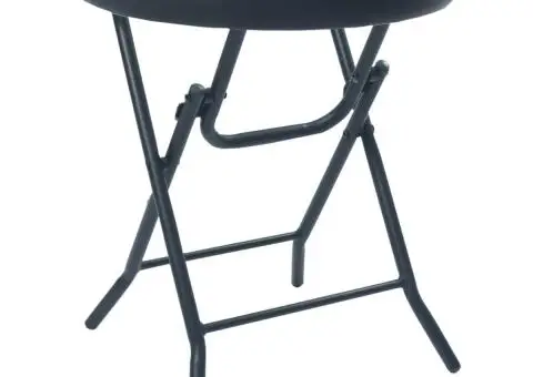 Masă de bistro, negru, 40 x 46 cm, oțel și sticlă - 1/5