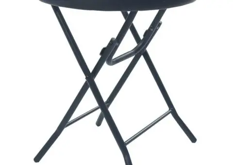 Masă de bistro, negru, 40 x 46 cm, oțel și sticlă - 2/5