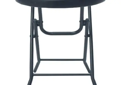 Masă de bistro, negru, 40 x 46 cm, oțel și sticlă - 3/5