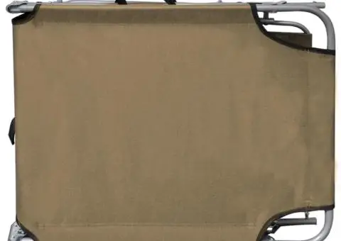 Șezlong pliabil cu copertină, gri taupe, aluminiu - 4/5