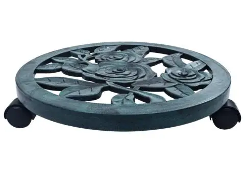 Suporturi de plante cu role, 6 buc., verde, 38 cm, plastic - 2/5