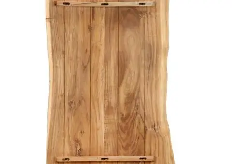 Blat de masă, 100x(50-60)x2,5 cm, lemn masiv de acacia - 2/5