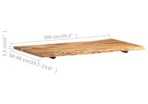 Blat de masă, 100x(50-60)x2,5 cm, lemn masiv de acacia - 4/5