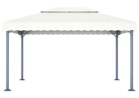 48062 Gazebo 400x300 cm Cream Aluminium - 2/5