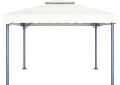 48062 Gazebo 400x300 cm Cream Aluminium - 3/5