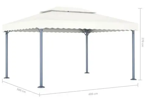 48062 Gazebo 400x300 cm Cream Aluminium - 5/5