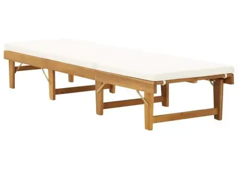 Șezlong pliabil cu pernă, lemn masiv de acacia - 2/5