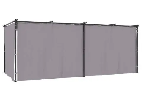 Pavilion cu draperii, antracit, 3 x 6 m, oțel - 2/5