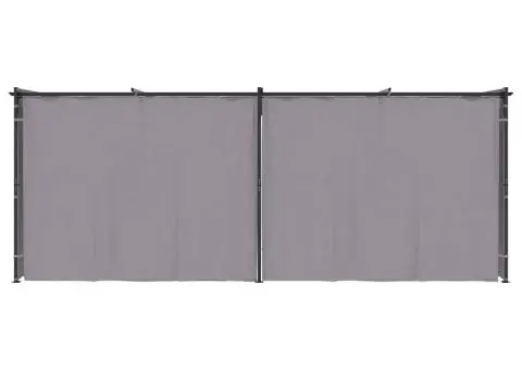 Pavilion cu draperii, antracit, 3 x 6 m, oțel - 4/5
