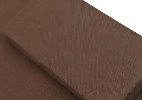 Pat șezlong de exterior cu baldachin și perne, maro - 5/5