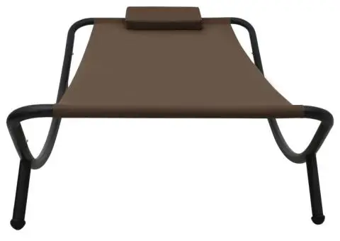 Pat de grădină, maro, 200 x 90 cm, oțel - 3/5