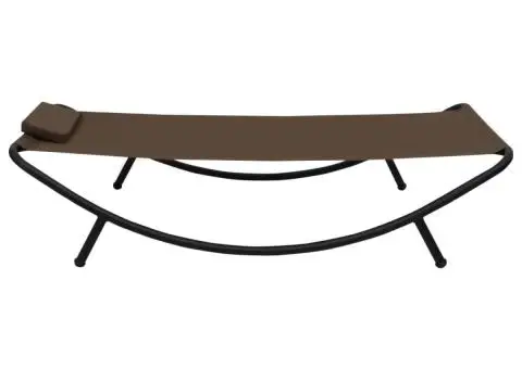 Pat de grădină, maro, 200 x 90 cm, oțel - 4/5