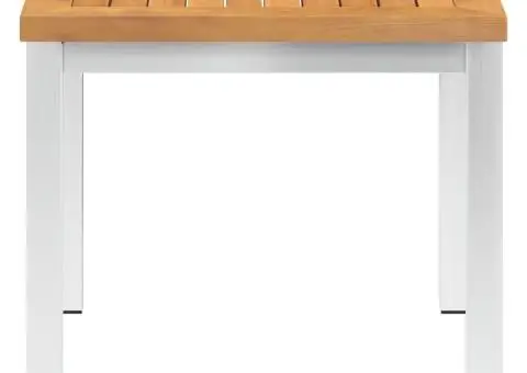 Masă laterală de grădină, 45 x 45 x 38 cm, lemn acacia și oțel - 2/5