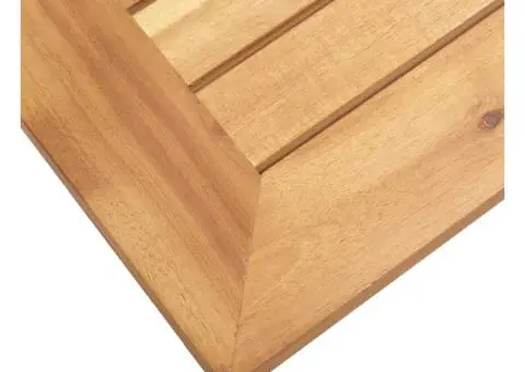 Masă laterală de grădină, 45 x 45 x 38 cm, lemn acacia și oțel - 4/5