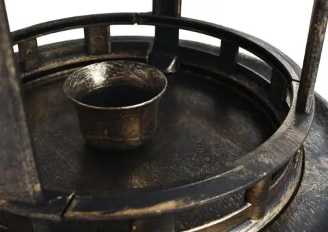 Baie pentru păsări decorativă, cu LED alimentat solar, plastic - 4/5