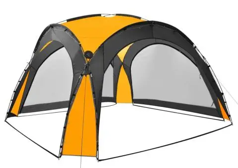 Cort petrecere cu LED, 4 pereți laterali, galben, 3,6x3,6x2,3 m - 3/5