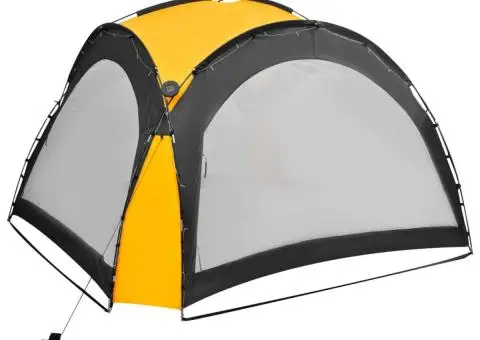Cort petrecere cu LED, 4 pereți laterali, galben, 3,6x3,6x2,3 m - 4/5