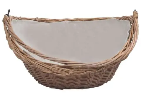 Coș pentru lemne de foc cu mâner, maro, 61,5x46,5x52 cm salcie - 3/5