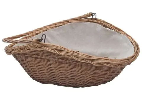 Coș pentru lemne de foc cu mâner, maro, 61,5x46,5x52 cm salcie - 4/5