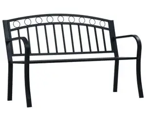 vidaXL Bancă de grădină, negru, 125 cm, oțel