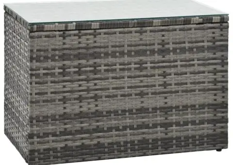 Set mobilier de grădină cu perne, 5 piese, gri, poliratan - 4/5