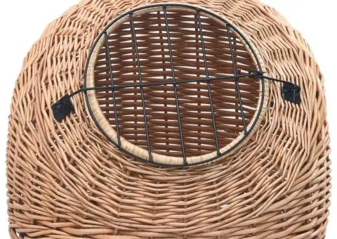 Coș transport pentru pisici, 60x45x45 cm, răchită naturală - 4/5