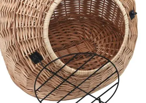 Coș transport pentru pisici, 60x45x45 cm, răchită naturală - 5/5