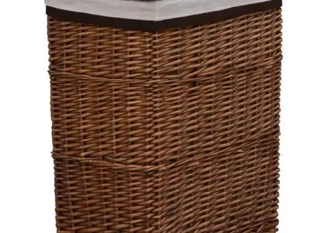 Coș de rufe, maro, salcie - 1/5
