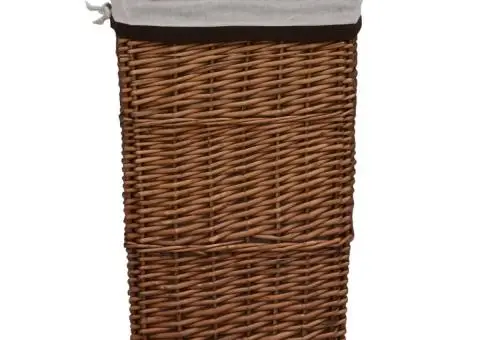 Coș de rufe, maro, salcie - 3/5