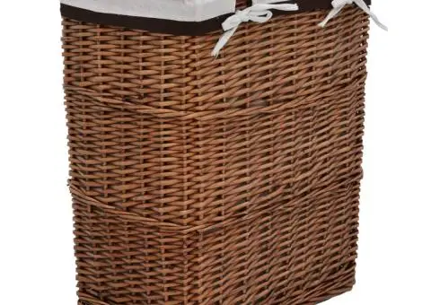 Coș de rufe, maro, salcie - 4/5