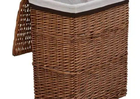 Coș de rufe, maro, salcie - 5/5