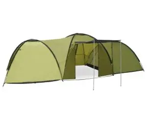 vidaXL Cort camping tip iglu, 8 persoane, verde, 650x240x190 cm