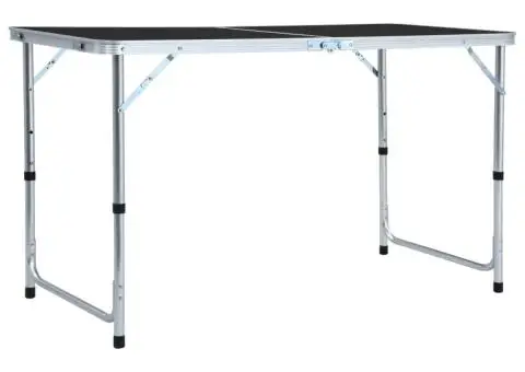 Masă de camping pliabilă, gri, 120 x 60 cm, aluminiu - 1/5