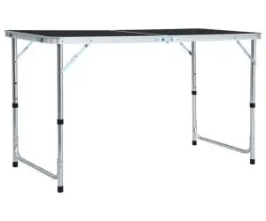 vidaXL Masă de camping pliabilă, gri, 120 x 60 cm, aluminiu